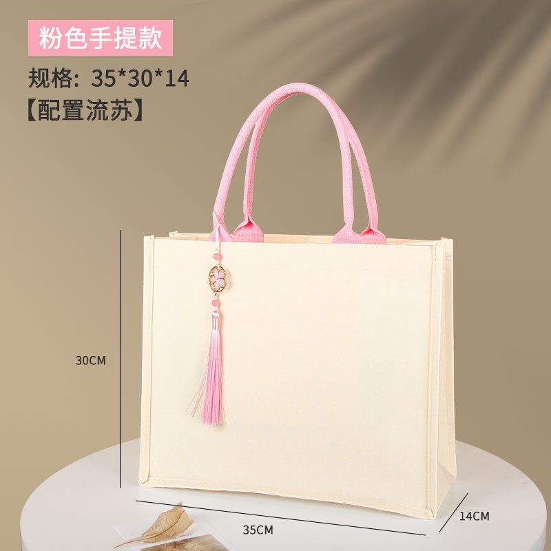 Bolsa de lona personalizada con logotipo, bolsa de lona laminada, bolsa de lona gruesa, bolsa tridimensional hecha a mano.