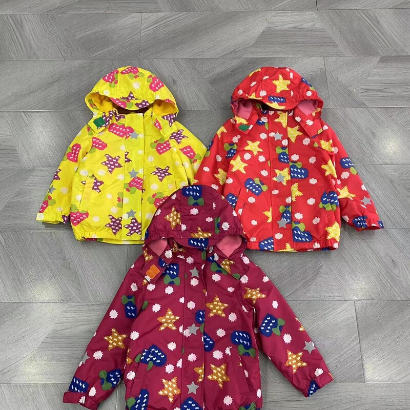 Original Foreign Trade Factory Outdoor Children's Laminated Fleece-Lined Jacket, Windproof and Rainproof Jacket for Young Children