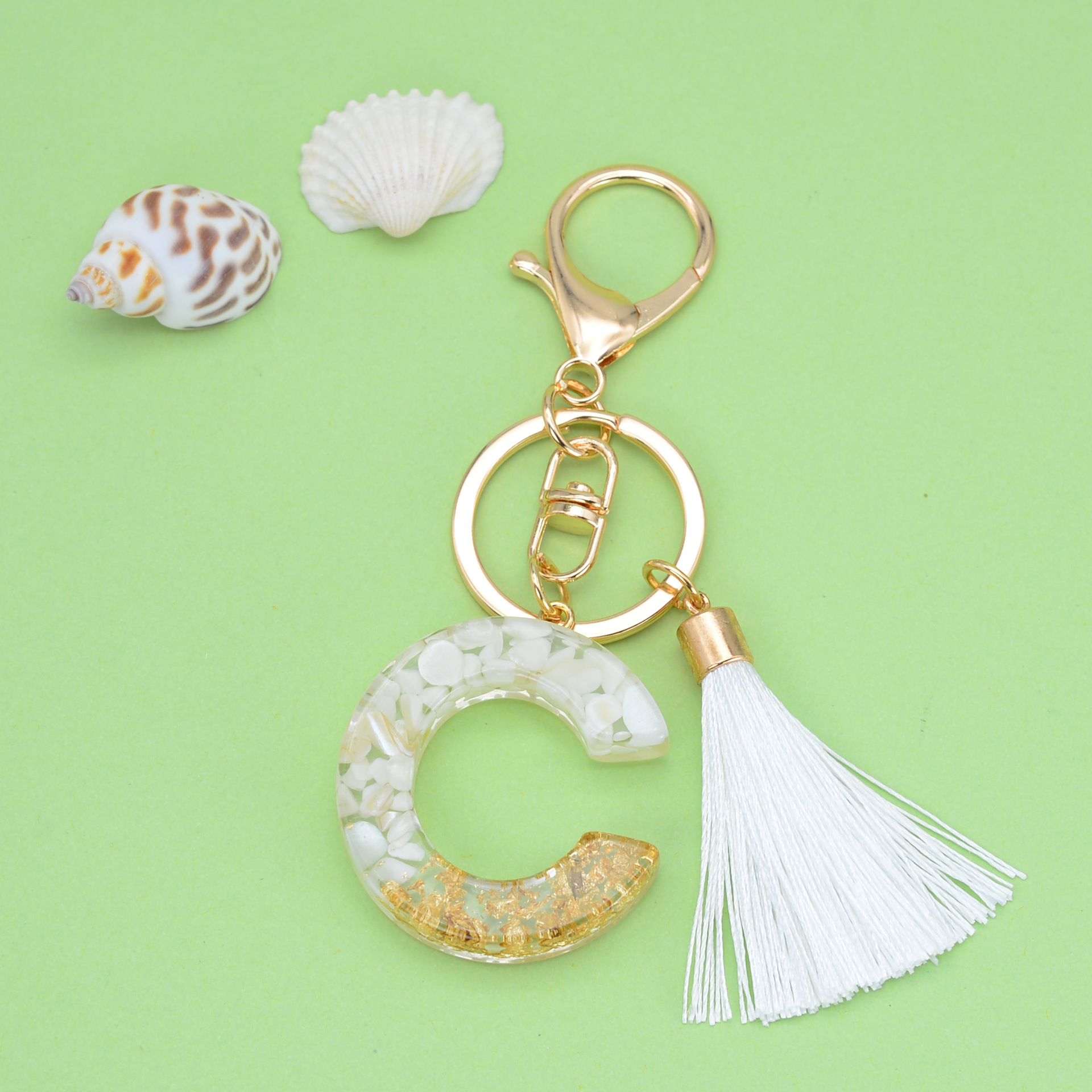 Fashion Letter Tassel Alloy Epoxy Bag Pendant Keychain 1 Piece display picture 5