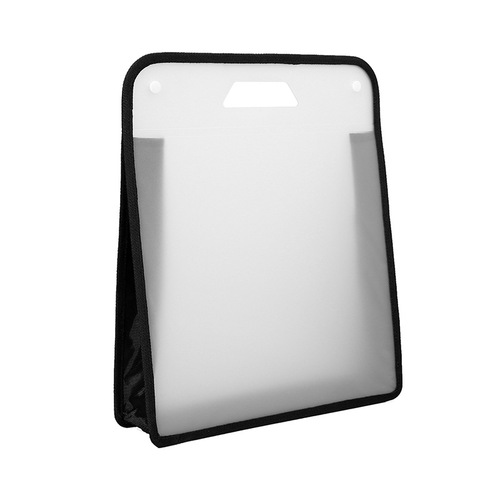 Edged canvas portable storage bag new large capacity transparent frosted snap file bag student tutoring bag wholesale