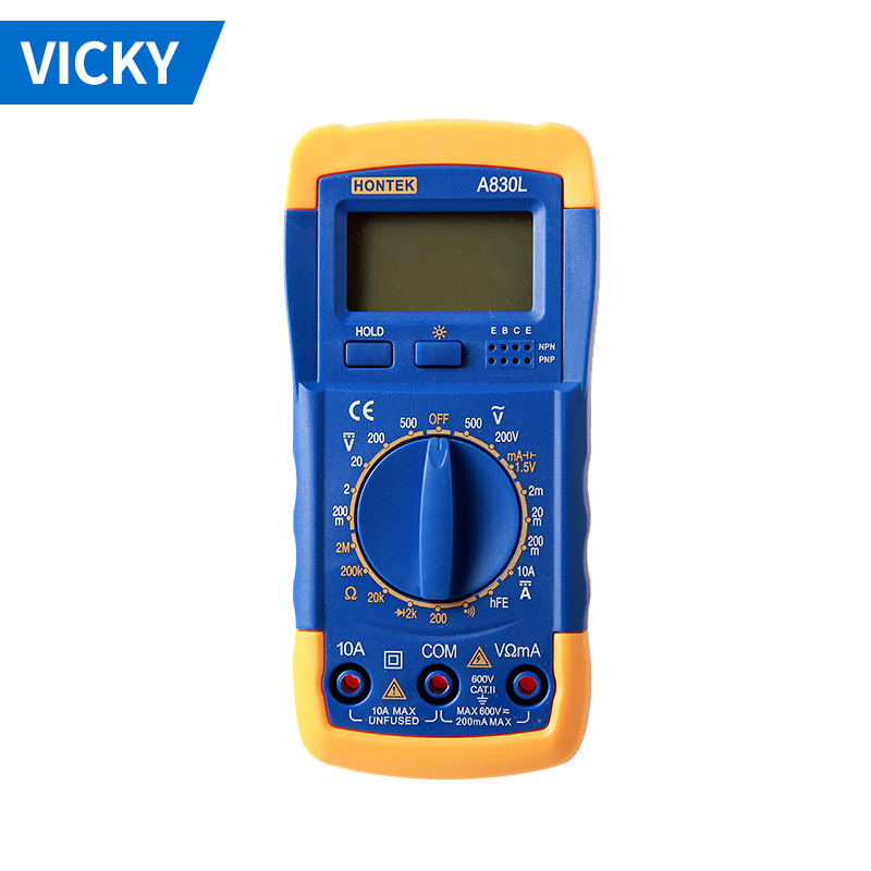 A830L数字表 带保护支架式背光多用表 仪器仪表电容表外贸