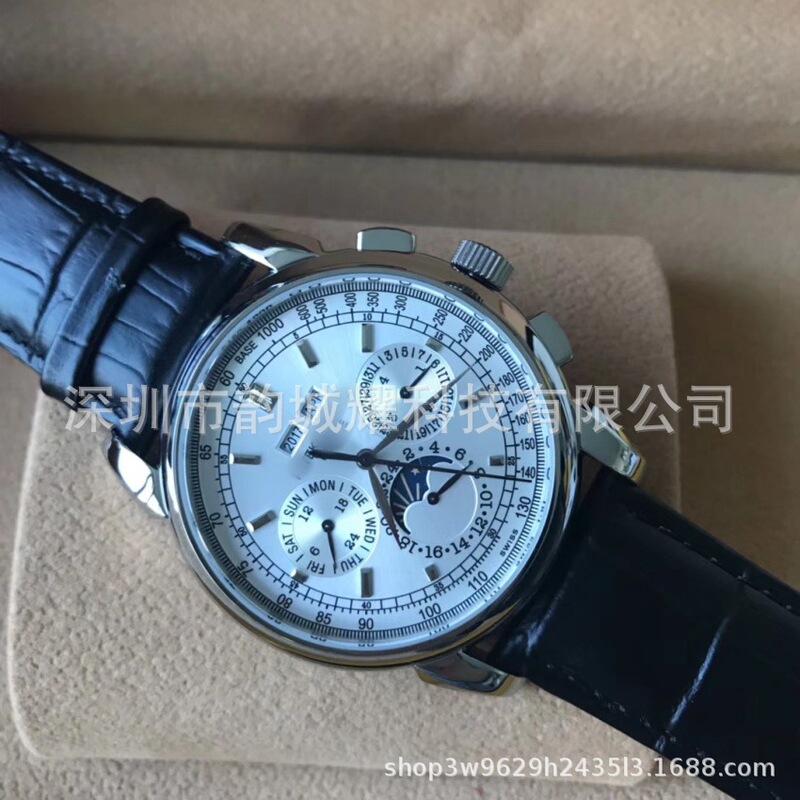 Foreign Trade Baida Jia Pp Waterproof Perpetual Calendar Moon Phase Calendar Men's Fully Automatic Mechanical Business Casual Watch