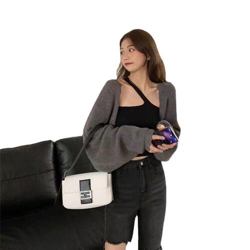 Lazy-style Knitted Cardigan for Women,  New Arrival – Short Vest, Loose-Fitting Small Shawl-Style Top, Perfect for Layering as an Outerwear Coat