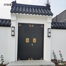 庭院别墅大门双开中式开门自建房农村对锌合金铜门进户门仿麦太保