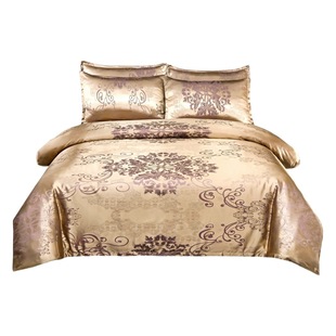 Cross-border wholesale wish wedding bedding European jacquard quilt cover three-piece set USA