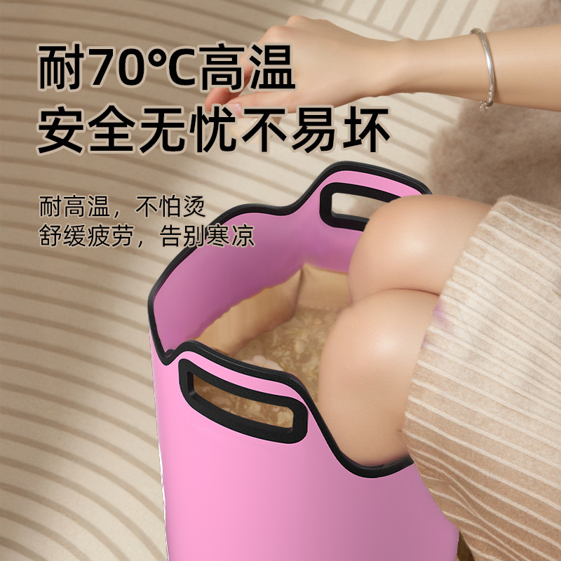 可叠泡脚桶高深桶过膝夹网加厚锡箔棉恒温养生家用便携式洗脚足浴|undefined