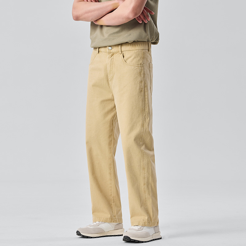 Cotton American-Style Workwear Casual Pants, Vintage Wide-Leg Straight Pants for Young Men, 2026 Spring Commuter Pants