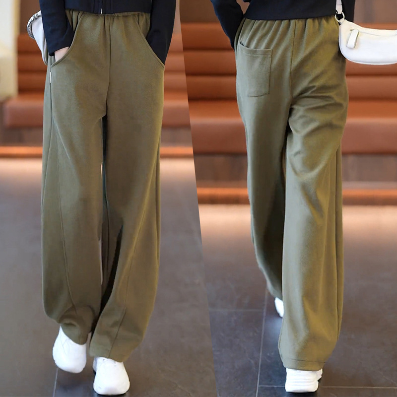 2025 Spring and Autumn Banana Pants Autumn and Winter New Wide Leg Loose Slim Casual Women's Pants Straight Leg Sports Pants