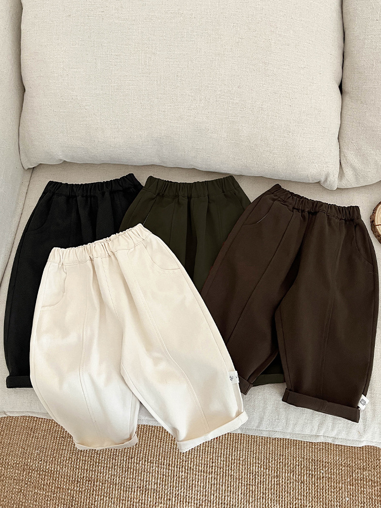 Pantalones Holgados de Algodón para Niños, Suave, Cintura Elástica, para Primavera y Otoño image 1