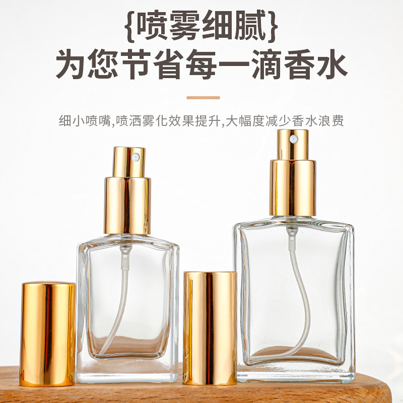 シンプルでファッション的な正方形の厚いネジのガラス瓶30ml 50ml 100mlの透明なガラスの香水の分注の瓶|undefined