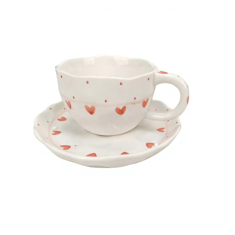 Hengfei Ceramic Mugs with Cute Heart-Shaped Patterns Are Dishwasher Safe and Microwaveable Hengfei Ceramic Mugs with Cute Heart-Shaped Patterns Are Dishwasher Safe and Microwaveable