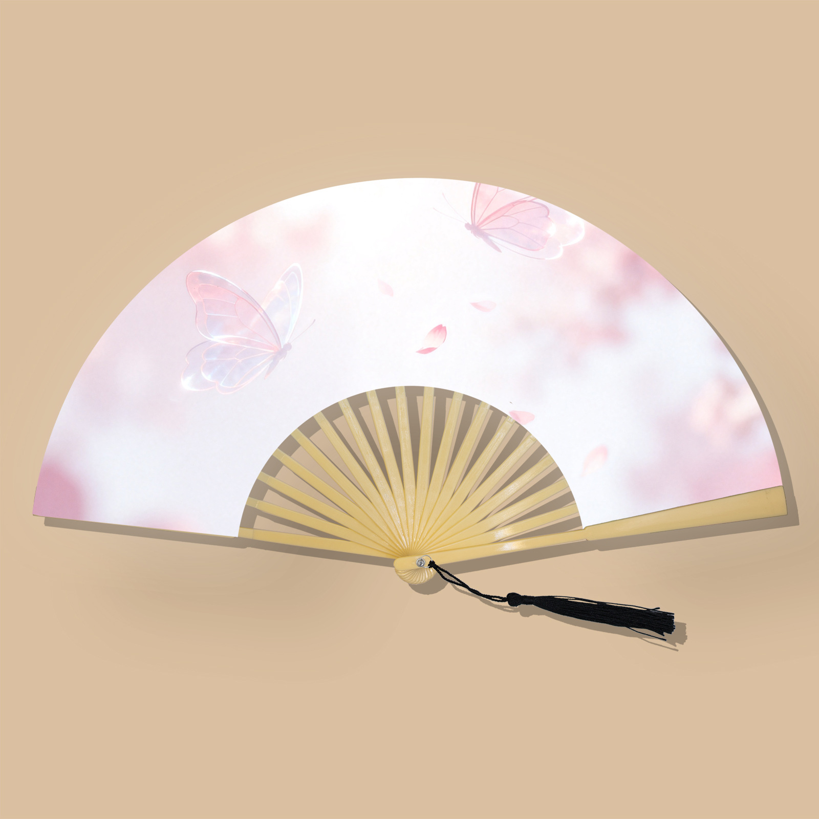 Abanico Plegable Artesanal de Poliéster y Plástico, para Hanfu y Eventos image 24