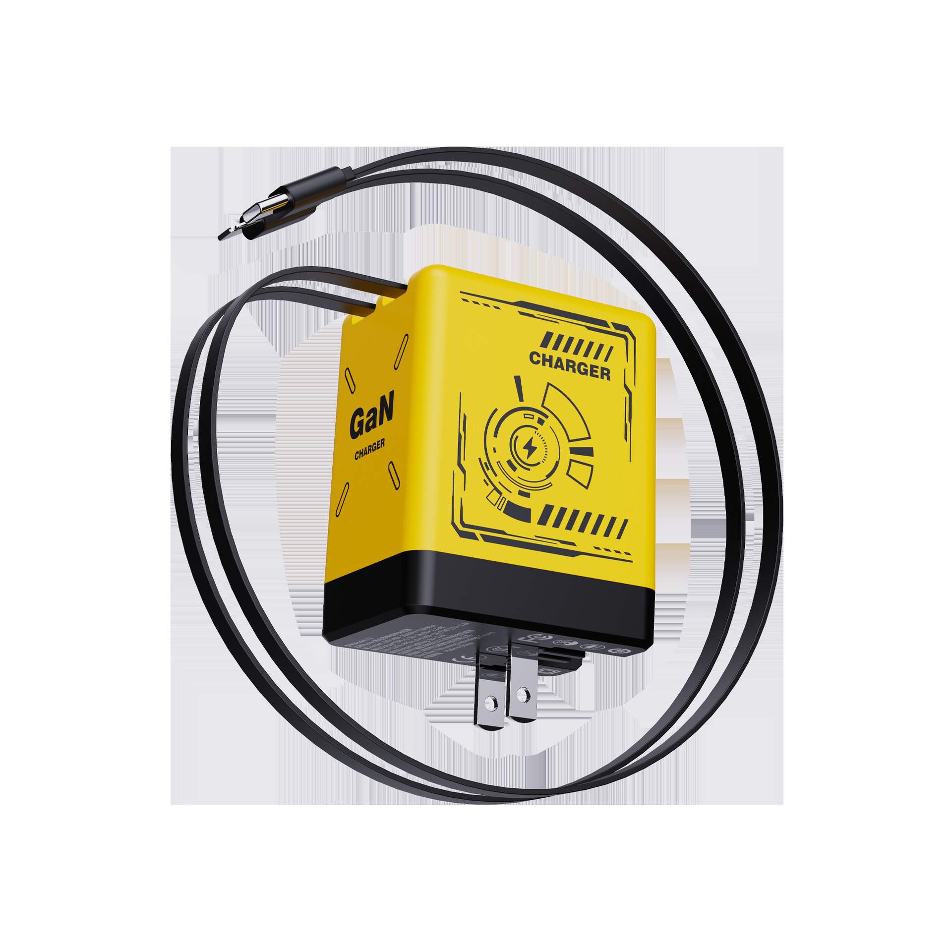 Cargador de teléfonos móviles transfronterizos, cabezal de carga de Apple Watch con cable telescópico adecuado para enchufe de carga de nitruro de gallio de Huawei