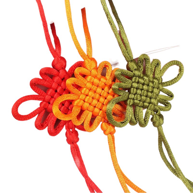 No. 5 6-Plate Small Chinese Knot Pendant Chinese Knot Pendant Small Lantern String Can Be Equipped with Tassel Peach Wood Square Knot Wholesale