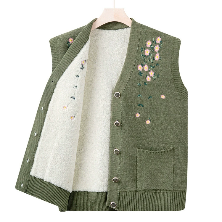 Бабушка осенний и зимний свитер с плюшевым конюшней