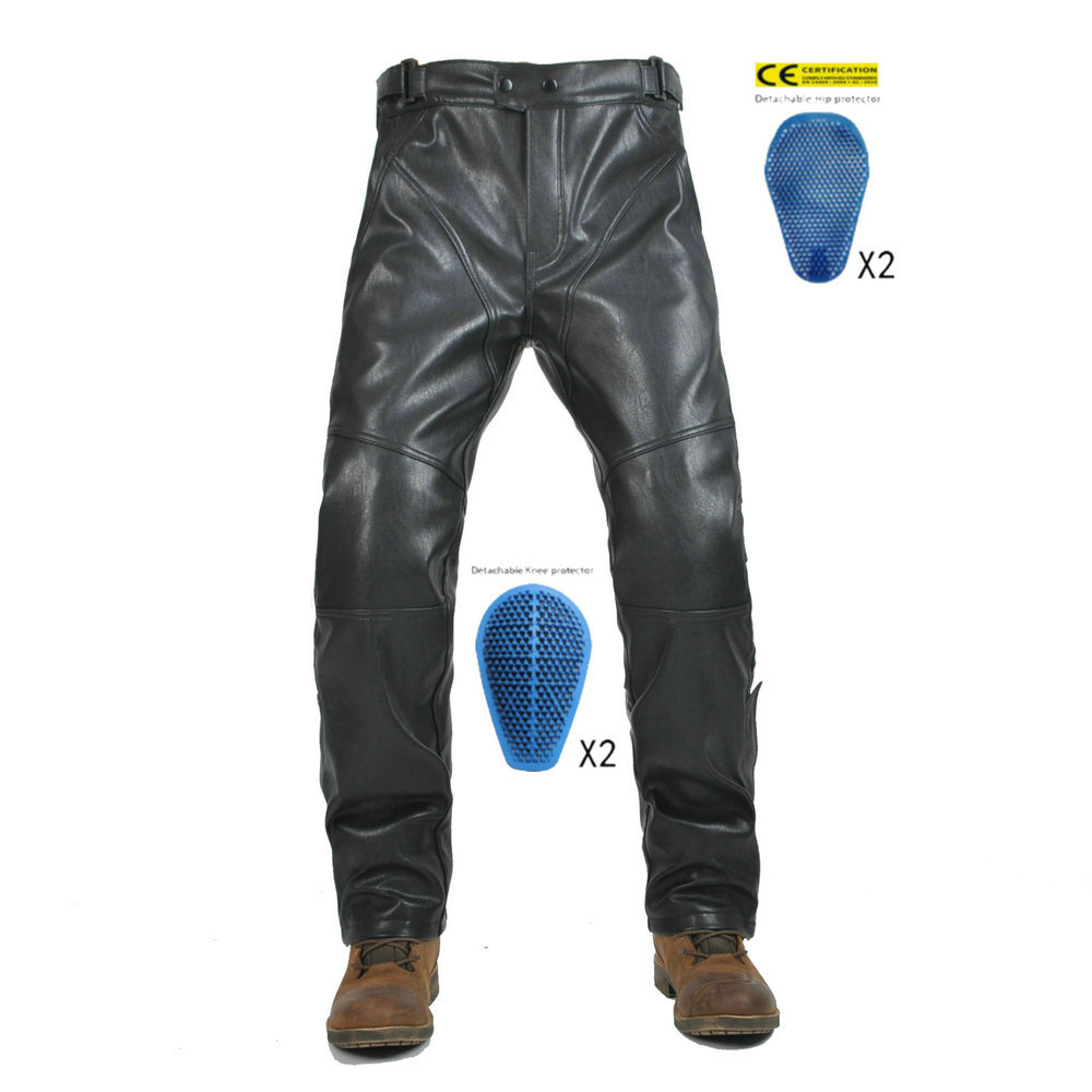 VOLERO pantalones de motocicleta calentados a prueba de caídas pantalones de algodón impermeables a prueba de viento pantalones de cuero protectores de silicona