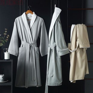 Lc five-star hotel bathrobe for men and women summer than cotton absorbent quick-drying adult bathrobe nightgown 2024 new