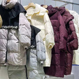 2026鹅绒服女款中长款 高端加厚立领反季白鹅绒95羽绒服批发清货