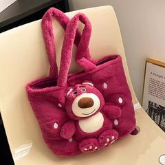 2023 New Japanese INS Girl Large Capacity Plush Backpack Shoulder Bag Cute Sweet Cartoon Bear Handbag