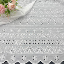 全棉水溶棉布镂空刺绣面料 服装衬衣女装连衣裙纯棉打孔绣花布料