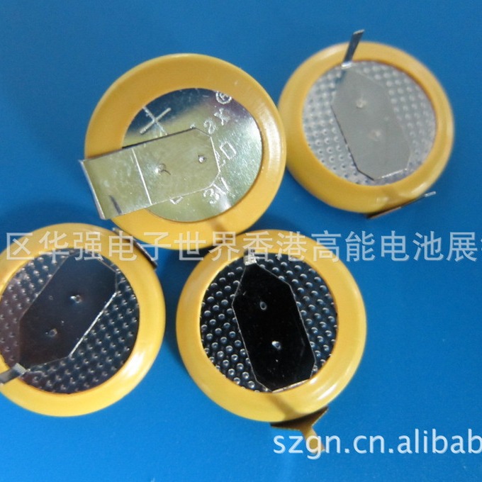 CR1220/CR1225带焊脚纽扣电池3V直插卧式带引脚主板电池可焊接