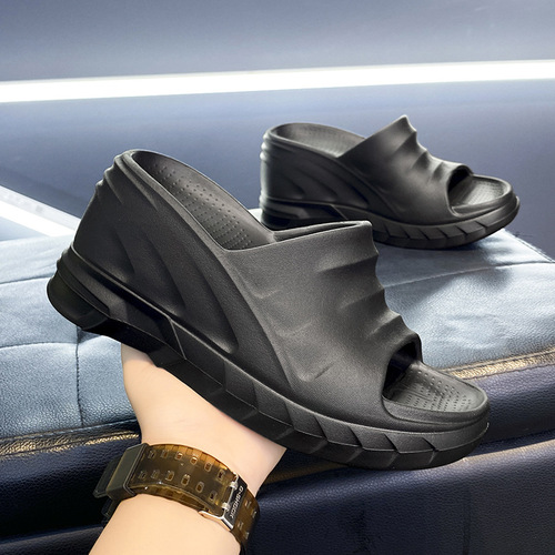 Women's Thick Sole Slippers Wholesale Outdoor Wear Summer  New Heel Height Deodorant High-End Beach High Heel Sandals 9CM