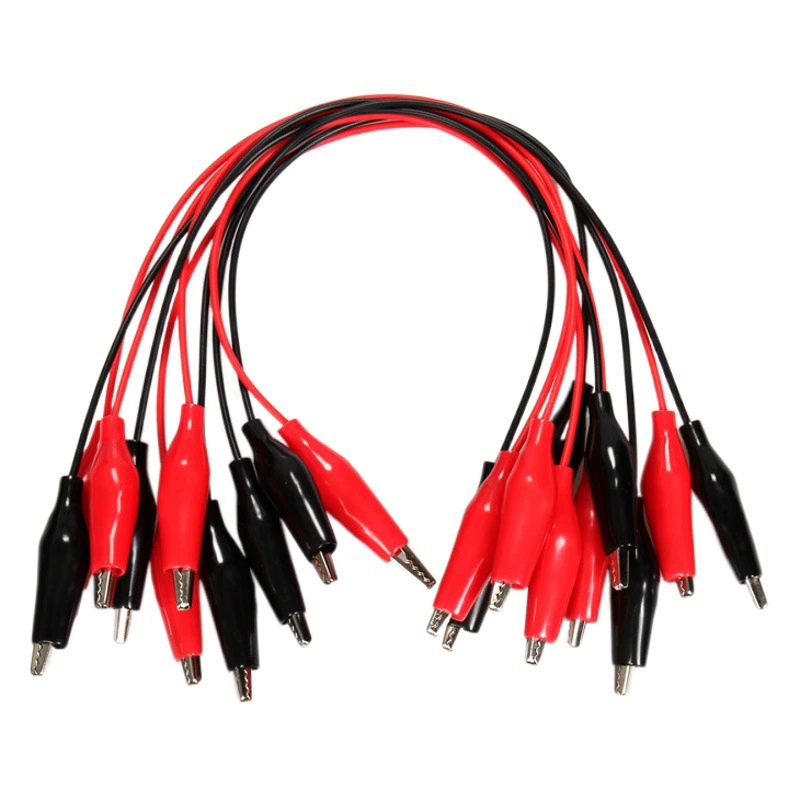 Соединительная линия с медным сердечником с зажимом из крокодила с двумя головками и резиновой втулкой, испытательная линия шнура питания для физических и электрических экспериментов студентов