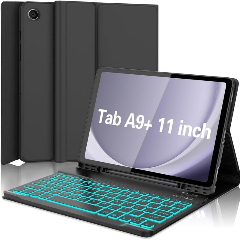 Samsung a9plus tablet protective case s10fe blue keyboard magnetic pen slot X216 leather case colorful backlight