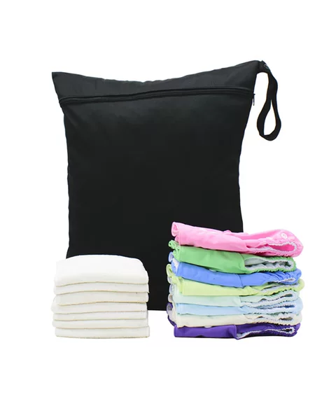 New cross-border single-zipper stroller hanging bag, waterproof baby diaper storage bag, portable large-capacity travel bag wetb