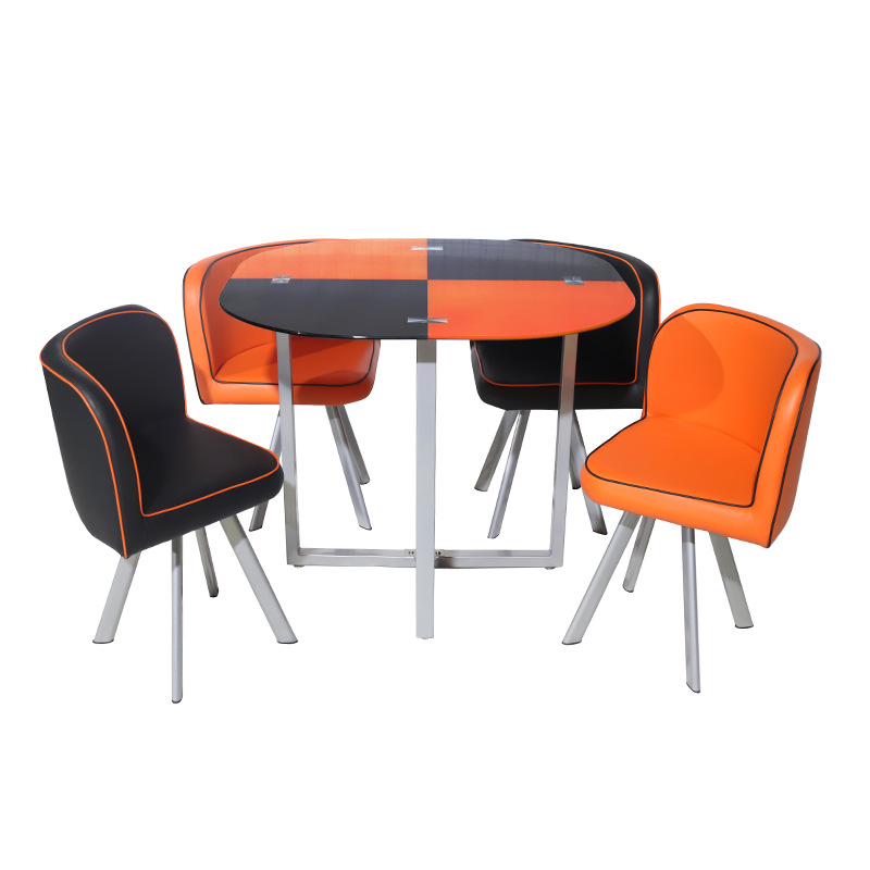 Pintura a pulverización personalizada mesa de comedor de vidrio temperado mesa de comedor casera simple mesa de negociación mesa de comedor de vidrio image 3