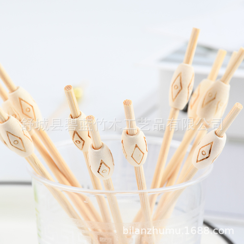 Perlas creativas desechables marcador de horquilla de fruta palillos de dientes pastel de bocadillos marcador de arte marcador de bambú proveedor de fábrica