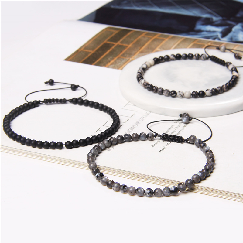 Casual Solid Color Natural Stone Knitting Bracelets display picture 1