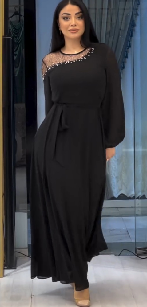 2025 Spring New Cross-Border Embroidered Middle Eastern Turkish Arab Dubai Muslim Women's Fashion Dress_ecoleips.com