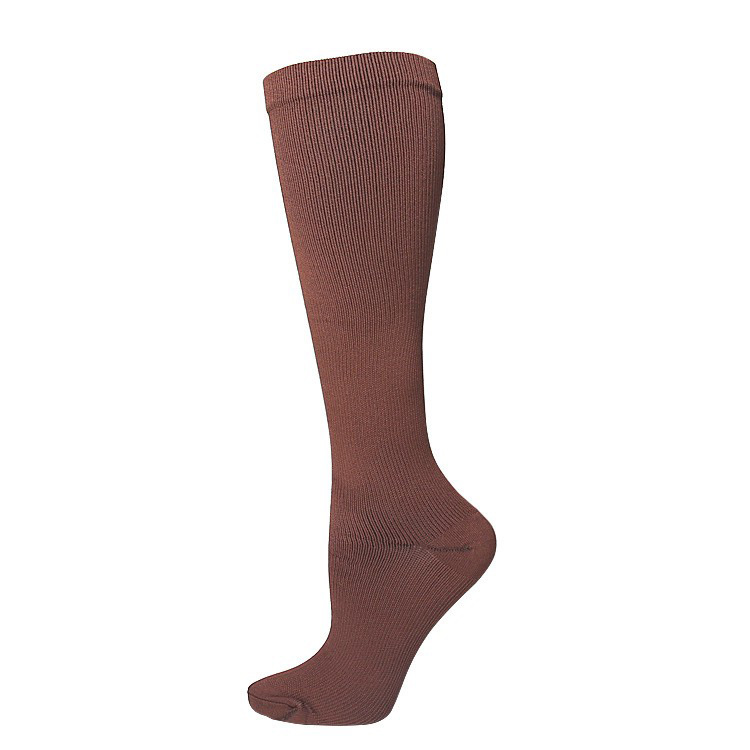 Calcetines de compresión transfronterizos para mujer, calcetines deportivos elásticos de compresión para correr, calcetines de compresión planos de color sólido para enfermeras con soporte para venas.