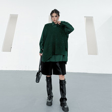 韩版小众设计感针织马甲+打底衬衫两件套女秋季新款宽松个性套装