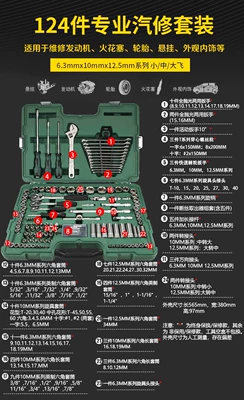 Box 09014g Socket Wrench | Sheet Metal Spray Repair - 09014shida-124-pieces-large-medium-and-small-flying-imperial-comprehensive-set-of-imperial-sleeves