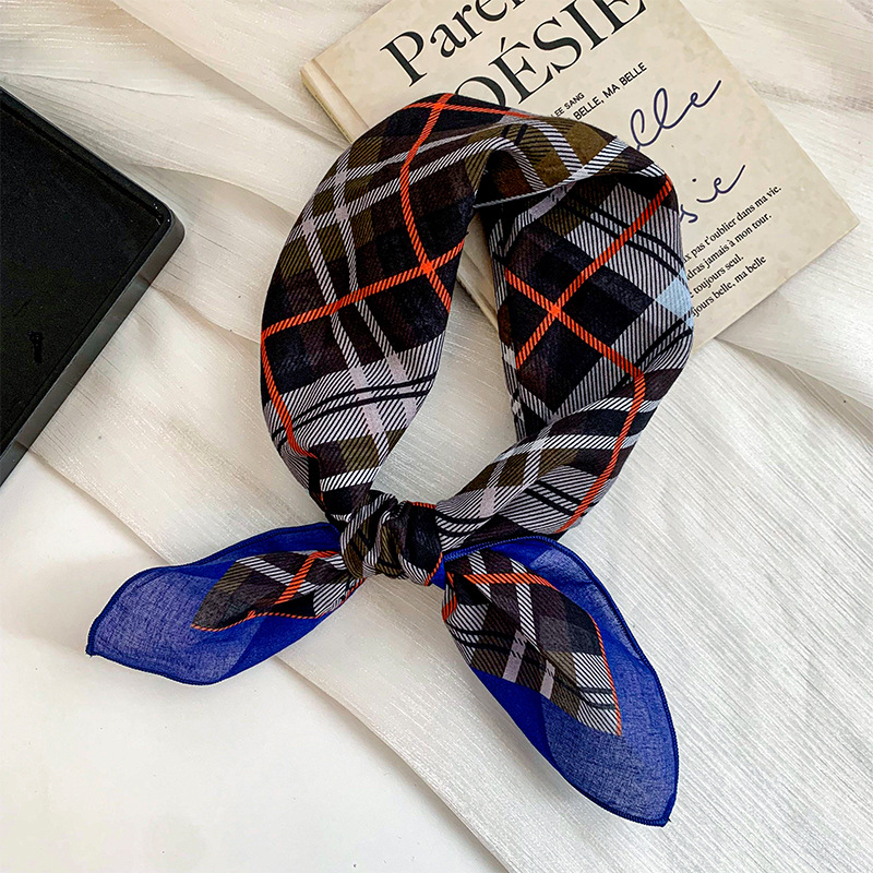 Bufanda de seda, pañuelo cuadrado, algodón, pañuelo decorativo literario de estilo coreano de alta gama, bufanda, chal pequeño, turbante, diadema, accesorios para el cabello