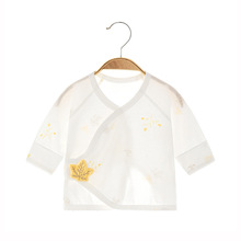 新生婴儿夏款半背无骨纯棉超薄款初生睡衣满月和尚服宝宝上衣空调