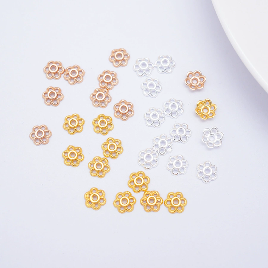 Сплав электрофорез с высокой сохранностью цвета 6 мм полые лепестки цветка diy украшения ручной работы бисер подвеска браслет аксессуары оптом