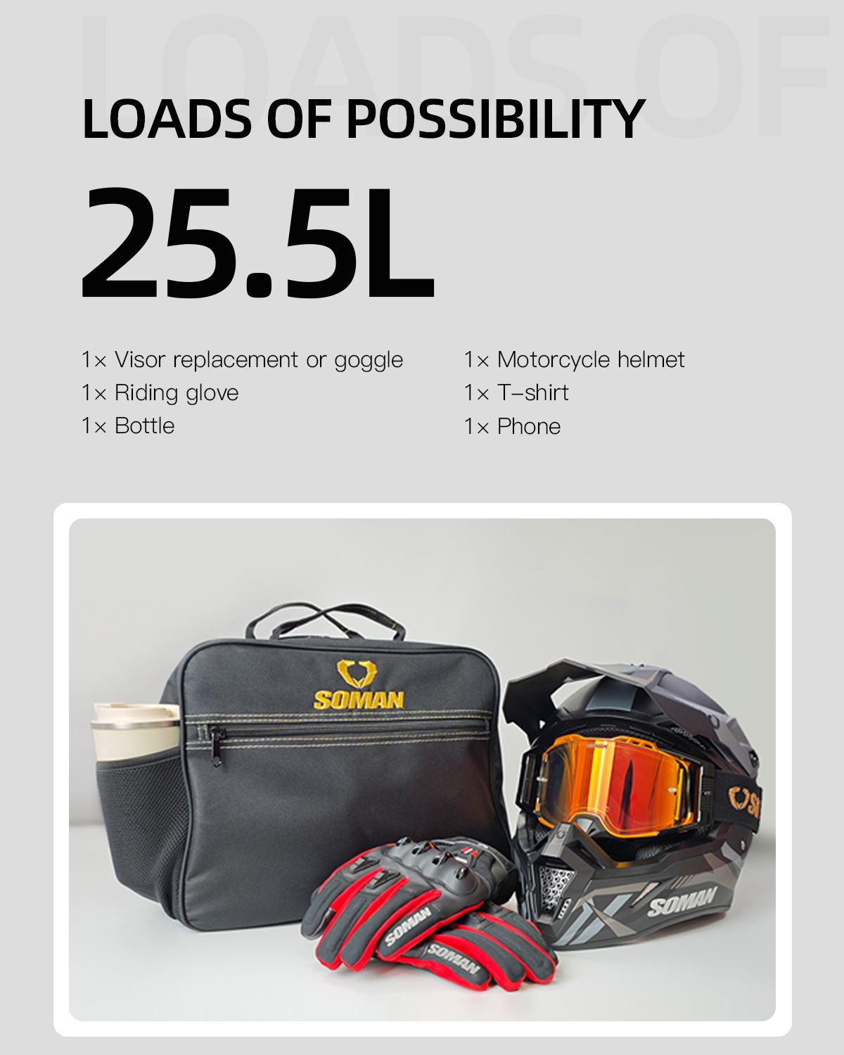 Cross-Border Motorcycle Helmet Protective Bag 900D Oxford Cloth Rear Seat Bag Large Capacity Rear Trunk Bag Waterproof