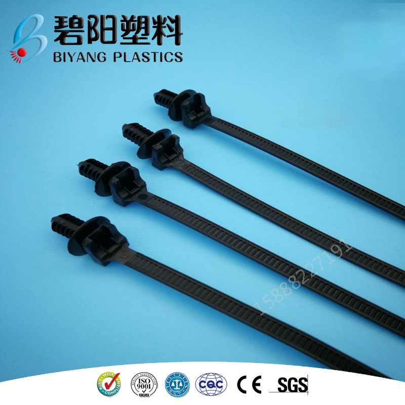 Negro no es fácil de la edad de plástico de tipo perno de la atadura de cables de coche de tipo abeto hoja de metal agujero fijo placa base de coche en forma de hilo