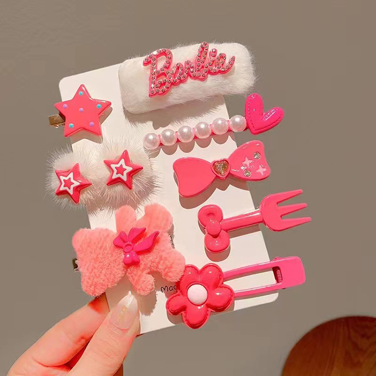 Red de Internet para niños horquilla tocado 2025 nueva niña horquilla niña linda bebé flequillo clip de cabello roto