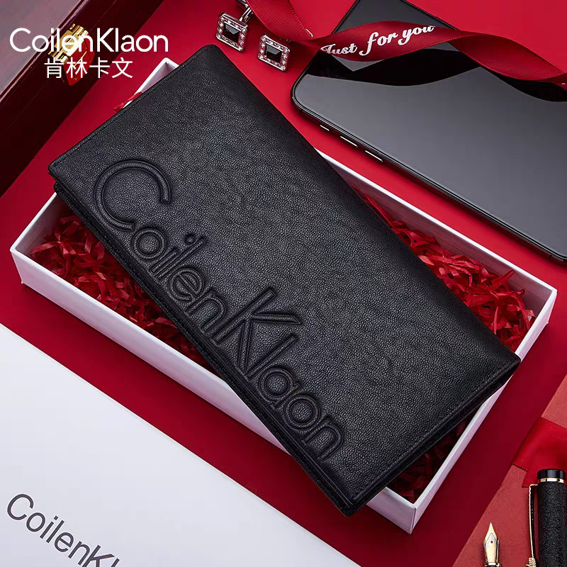 French Kenlin Kaven Wallet Men's Cowhide Long Wallet Popular Luxury Brand Wallet Wholesale Gift for Boyfriend