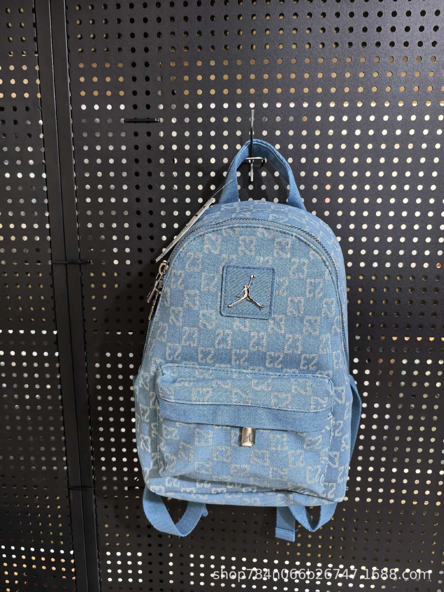 Marca de marea transfronteriza Jacquard mochila de gran capacidad de estilo de automóvil costura pequeña bolsa cuadrada mochila de estudiantes de letras de diamante