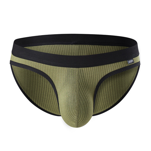 Single pair of men's threaded fabric comfortable, breathable and sexy underwear with large bag U convex briefs GTOPX MAN