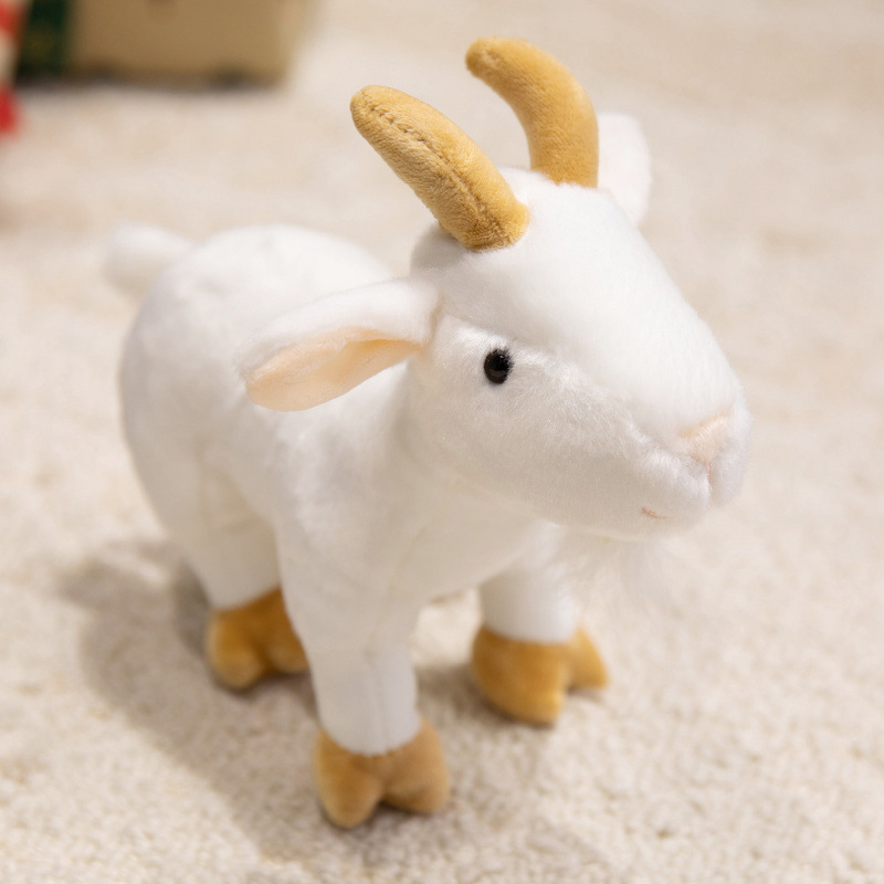 Muñeca de león de pie animal de simulación cabra vaca juguetes de peluche decoración muñeca de regalo para niños muñeca image 3