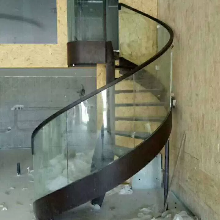 旋转楼梯扶手复式玻璃护栏栏杆商铺loft上门测量弧形定制