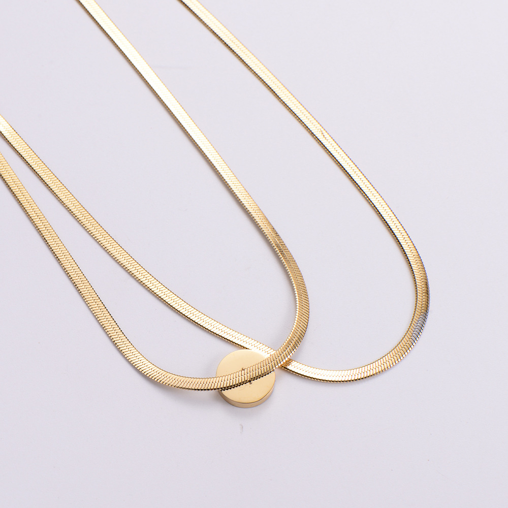 Womenu0027S Fashion Round Titanium Steel Necklace Plating Stainless Steel Necklaces