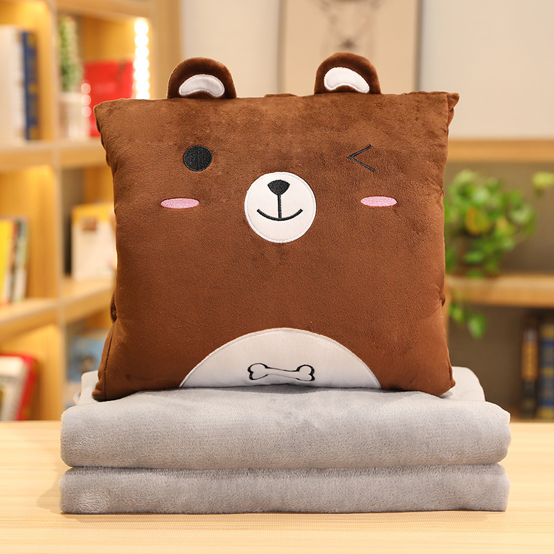 다크 브라운 곰 3 대 1 (80*100cm 담요)