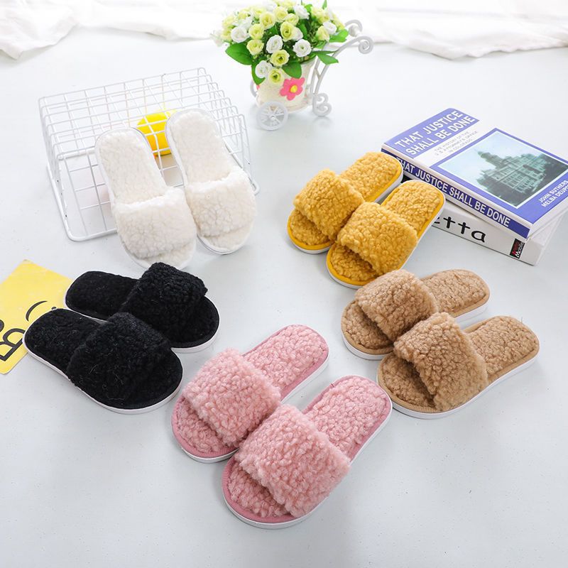 Girls' Shoes, Kidsren's Home Slippers, Family Shoes, Indoor and Outdoor Non-Slip Soft Bottom Lamb Wool 2025 Autumn and Winter New Trend